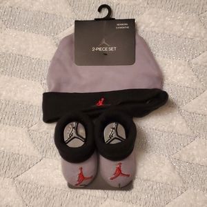 Jordan baby hat and booties